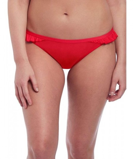 Tankinis Women's Nouveau Ruffle Rio Brief - Red - C418KKMG02Q