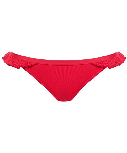 Tankinis Women's Nouveau Ruffle Rio Brief - Red - C418KKMG02Q