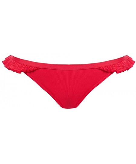 Tankinis Women's Nouveau Ruffle Rio Brief - Red - C418KKMG02Q