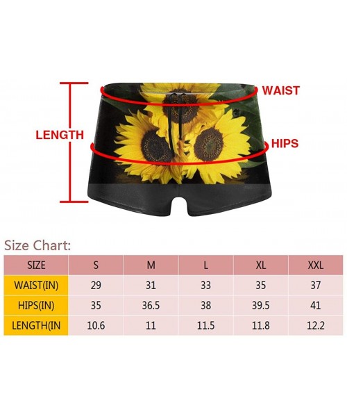 Briefs Beautiful Sunflower Men's Swimwear Sexy Low Waist Boxer Swimsuit Surfboard Boxer Shorts - Black - CF19DYOW0T2