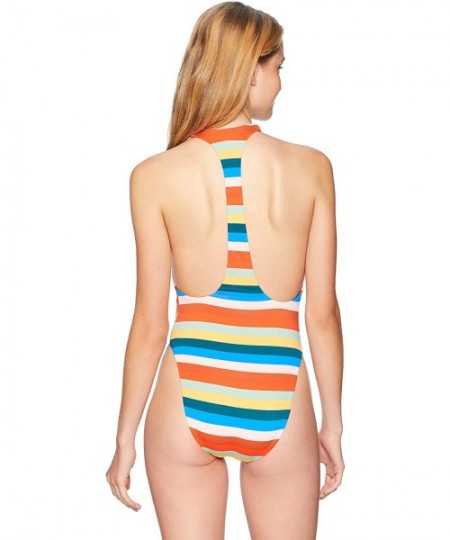 One-Pieces Women's V-Neck High Leg One Piece Swimsuit - Multi - CA18C5TC8D9