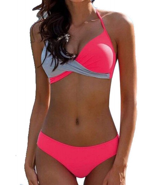 Racing Female Swimsuit Two Pieces Bikini Set Bikinis Women's Swimming Suit Women Swimwear - Pink Gray Y9177 - CY18QLGEILU