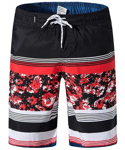 Trunks Men's Shorts Swim Trunks Quick Dry Beach Surfing Running Swimming Watershort - Red - CC18OLUQGKM