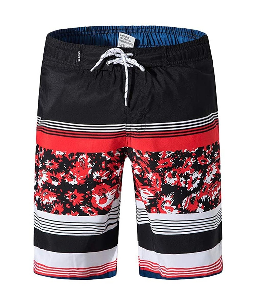 Trunks Men's Shorts Swim Trunks Quick Dry Beach Surfing Running Swimming Watershort - Red - CC18OLUQGKM