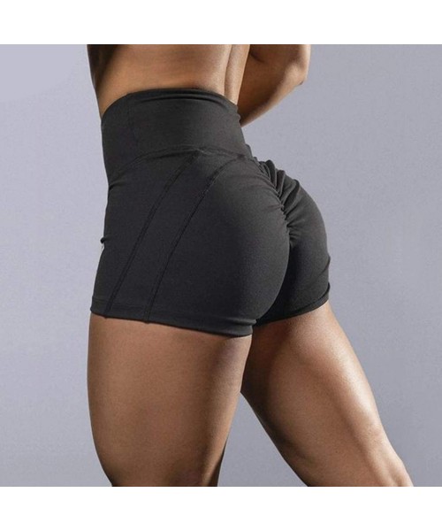 Sets Solid Color High Waist Yoga Pants Women Casual Short Pants Sport Pants - Black - CM198R0QS86