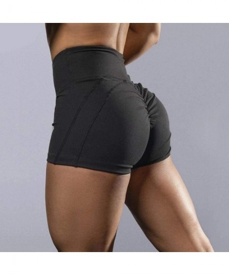 Sets Solid Color High Waist Yoga Pants Women Casual Short Pants Sport Pants - Black - CM198R0QS86