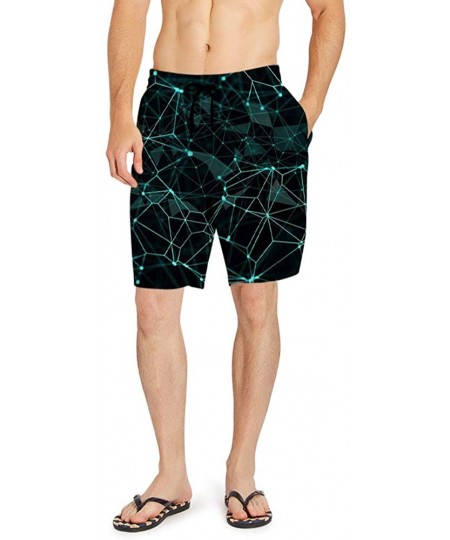 Board Shorts Mens Swim Trunks 3D Print Quick Dry Swimwear Summer Casual Athletic Beach Short Bathing Suits with Pockets - Con...