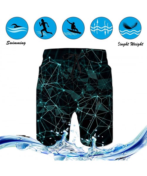 Board Shorts Mens Swim Trunks 3D Print Quick Dry Swimwear Summer Casual Athletic Beach Short Bathing Suits with Pockets - Con...