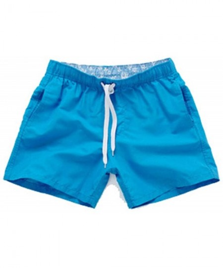 Briefs Pocket Quick Dry for Men Man Swimsuit Swim Trunks Summer Bathing Beach Wear Surf Boxer Brie - Blue - CP18S05HH4R