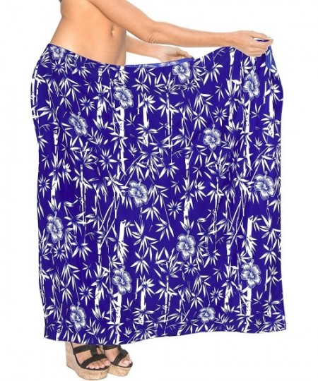 Cover-Ups Women's Swimsuit Cover Up Beach Wrap Skirt Hawaii Sarongs Full Long F - Blue_g73 - C212DOWWZW3