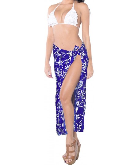 Cover-Ups Women's Swimsuit Cover Up Beach Wrap Skirt Hawaii Sarongs Full Long F - Blue_g73 - C212DOWWZW3