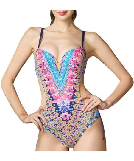 One-Pieces One Piece Swimsuit for Women- Deep V Monokini Swimwear Summer Beach Sexy Bathing Suit - Multi-color - C018D8TWZKH