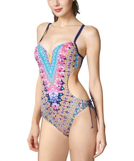 One-Pieces One Piece Swimsuit for Women- Deep V Monokini Swimwear Summer Beach Sexy Bathing Suit - Multi-color - C018D8TWZKH