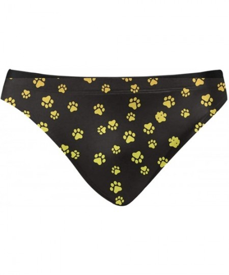 Briefs Men Swimwear Swim Bikini Briefs Barbados Flag Swimsuits Board Surf Shorts Trunks - Dog Paw Print - C918STM3E3N