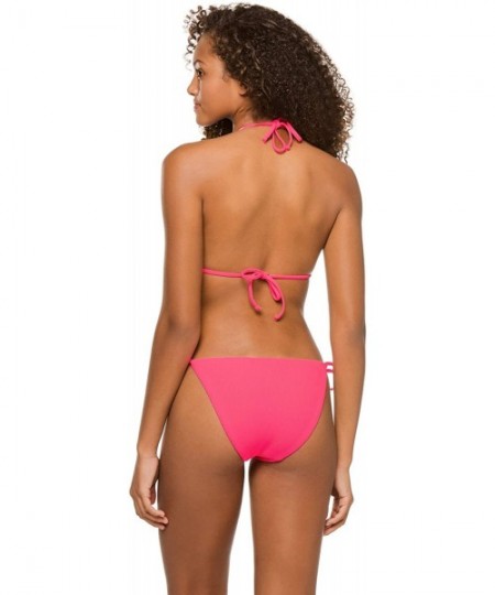 Tops Women's Neon Sliding Triangle Bikini Top - Pink Punch - CO195OXMZ0Z