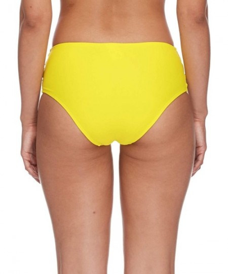 Bottoms Women's Smoothies Retro Solid High Rise Strappy Bikini Bottom Swimsuit - Citrus - CA18HW2C2MA