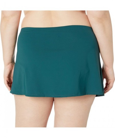 Bottoms Women's Plus Size Sarong Skirted Bikini Swim Bottom - Eucalyptus - C918ZQ7XCSX