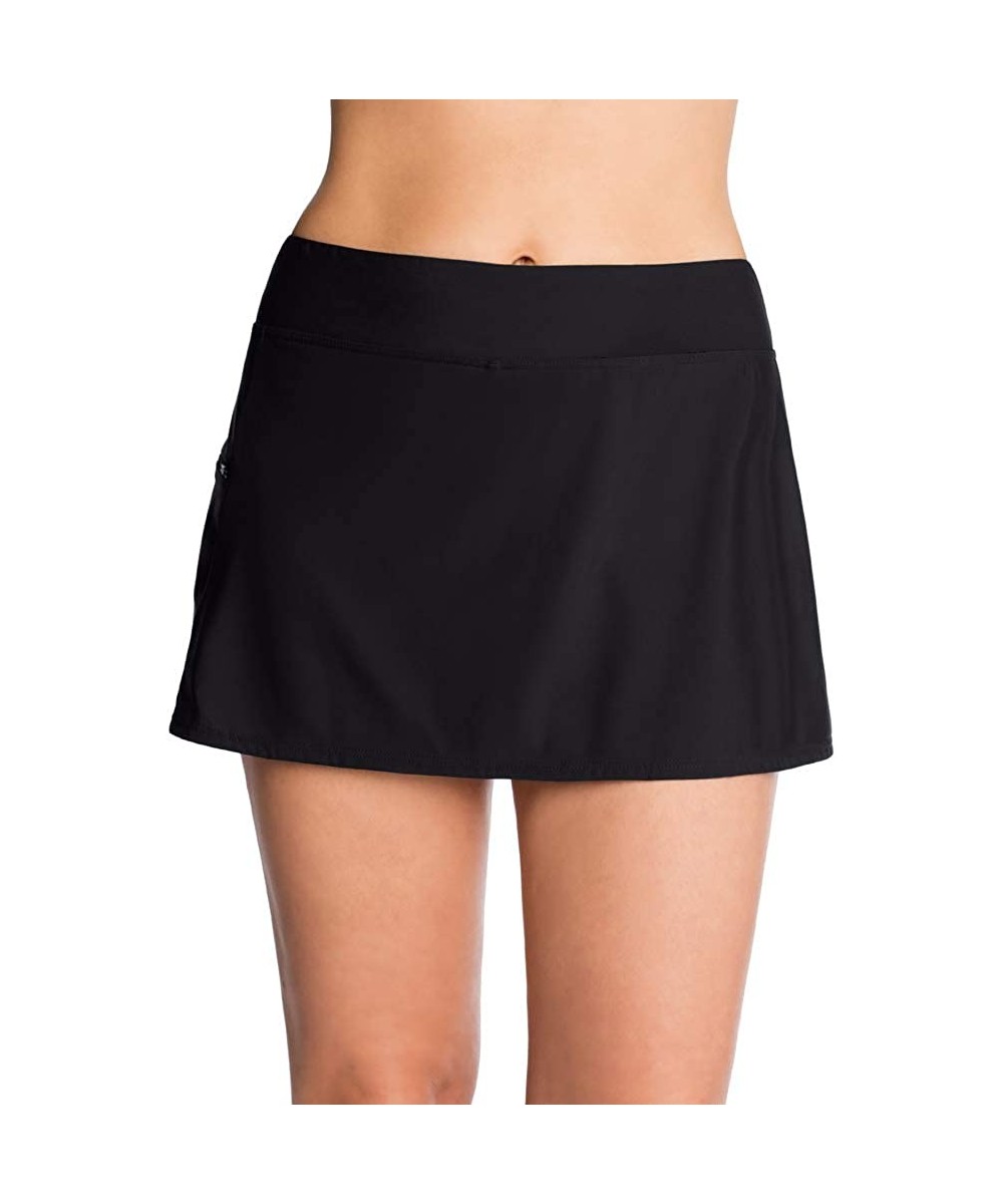 Tankinis Black Skirt with Zipper Pocket - C1194KM27QD