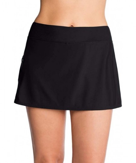 Tankinis Black Skirt with Zipper Pocket - C1194KM27QD