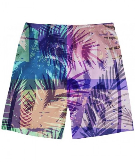 Board Shorts Quick Drying Summer Beachwear Mens Boys Swim Trunks Board Shorts Mesh Lining Breechcloth - Tree-3 - CF18OWI3SAD