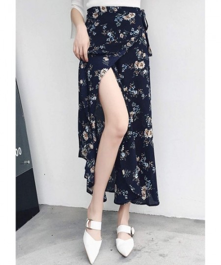 Cover-Ups Wrap Skirt- Floral Maxi Skirts for Women Boho Cover Up Summer Long Skirts for Travel Beach - Floral 8 - CM18T9IQN7E