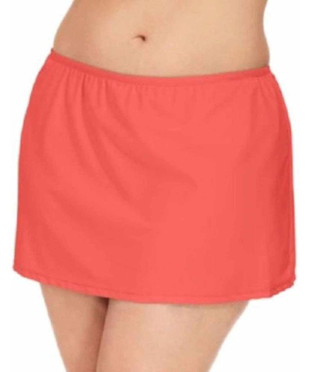 Tankinis Women's Solid Swim Skirt - Coral - CC17AZ0HS46