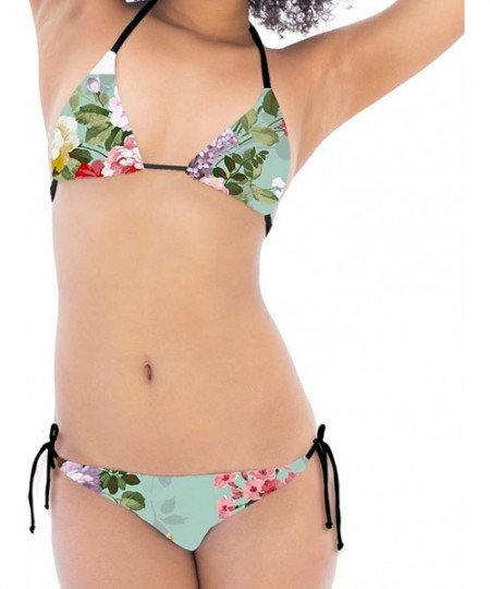 Sets Women's Bikini Two Piece Swimsuit (2 Sizes Smaller Than Standard) - Floral 22 - C818OM20ZWU