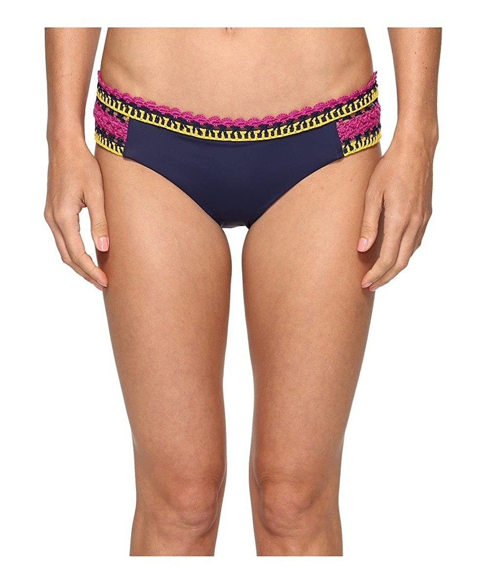 Bottoms Women's Scenic Route Tab Side Hipster Bikini Bottom - Dark Denim - C612LVD90M5