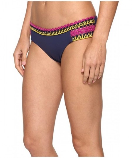 Bottoms Women's Scenic Route Tab Side Hipster Bikini Bottom - Dark Denim - C612LVD90M5