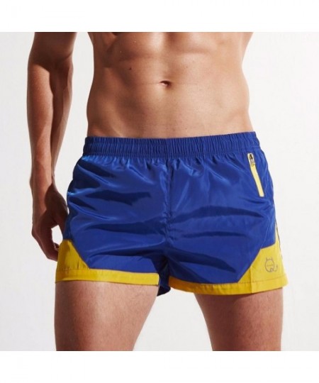 Board Shorts Men Beach Shorts Quick Dry Swim Trunk Pants Pockets Surfing Swimming Watershort - Blue - CL18CCLST54