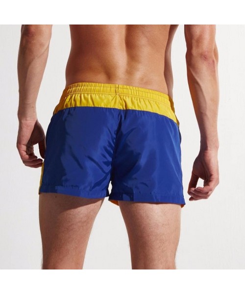 Board Shorts Men Beach Shorts Quick Dry Swim Trunk Pants Pockets Surfing Swimming Watershort - Blue - CL18CCLST54