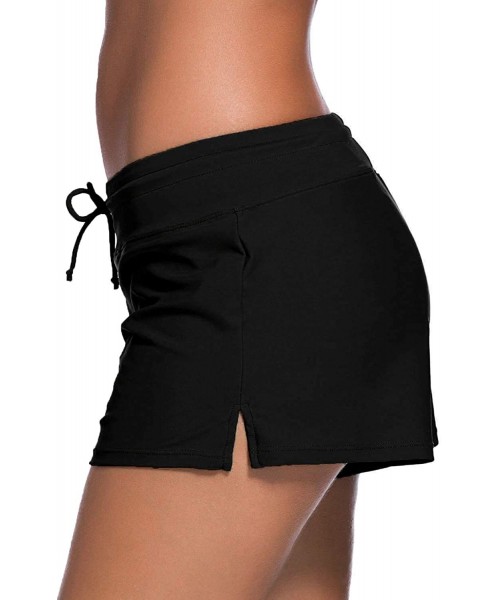 Board Shorts Women Swim Boardshort Black - CI19DS5R2XD