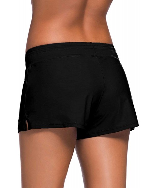 Board Shorts Women Swim Boardshort Black - CI19DS5R2XD