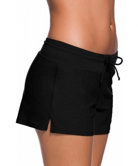 Board Shorts Women Swim Boardshort Black - CI19DS5R2XD