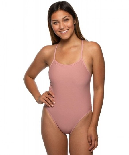 One-Pieces Women's Tie-Back Tully One-Piece Swimsuit - Dusty Rose - C018AKX9EW6