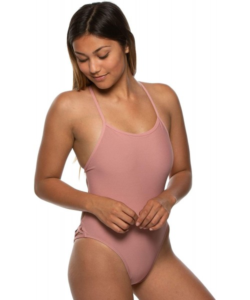 One-Pieces Women's Tie-Back Tully One-Piece Swimsuit - Dusty Rose - C018AKX9EW6