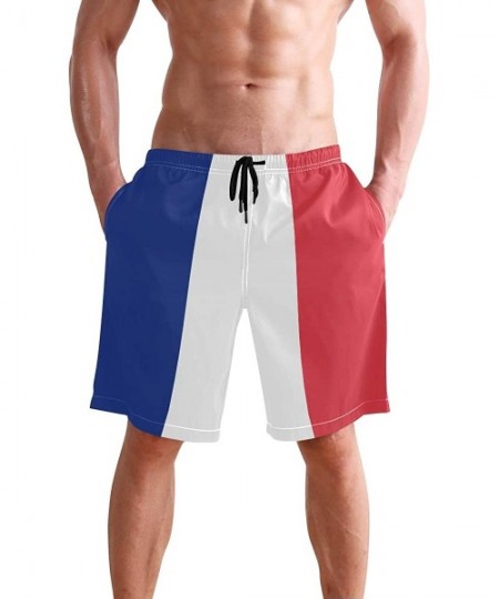 Trunks Egyptian Flag Men's Swim Trunks Beach Shorts with Pockets - Flag of France - CV18OAMZ3K2