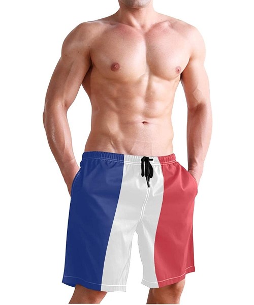 Trunks Egyptian Flag Men's Swim Trunks Beach Shorts with Pockets - Flag of France - CV18OAMZ3K2