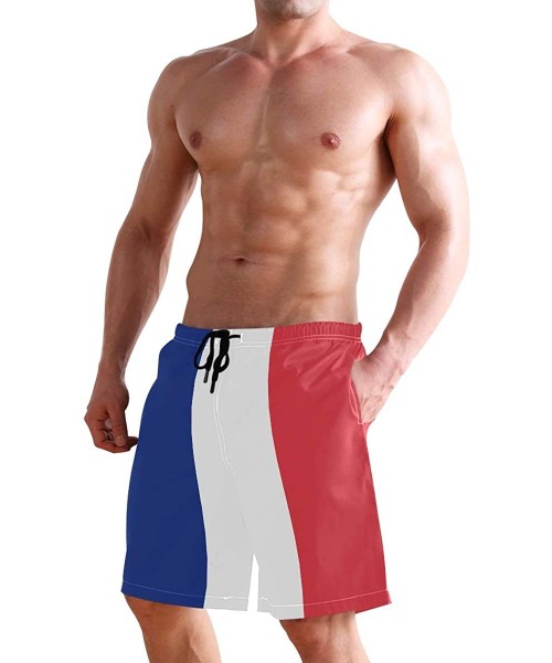 Trunks Egyptian Flag Men's Swim Trunks Beach Shorts with Pockets - Flag of France - CV18OAMZ3K2