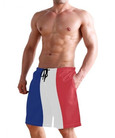 Trunks Egyptian Flag Men's Swim Trunks Beach Shorts with Pockets - Flag of France - CV18OAMZ3K2