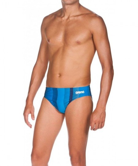 Briefs Mens Blended Stripe MaxLife Brief Swimsuit - Navy - CS18TIK9NZ8