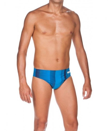 Briefs Mens Blended Stripe MaxLife Brief Swimsuit - Navy - CS18TIK9NZ8