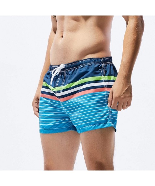 Racing Mens Fashion Floral Drawstring Swim Trunks Outdoor Elastic Waist Slim Fit Beach Shorts Quick Dry Bathing Suits - Blue ...