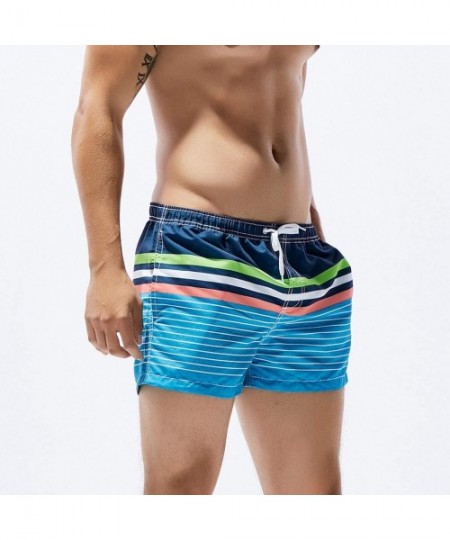 Racing Mens Fashion Floral Drawstring Swim Trunks Outdoor Elastic Waist Slim Fit Beach Shorts Quick Dry Bathing Suits - Blue ...