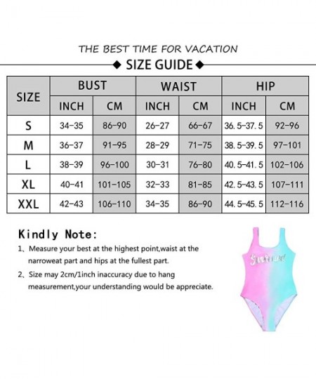 One-Pieces Women's One Piece Swimsuit Bathing Suit High Cut Low Back Tummy Control Athletic Swimwear - Pink Green - C118TDL8XN2