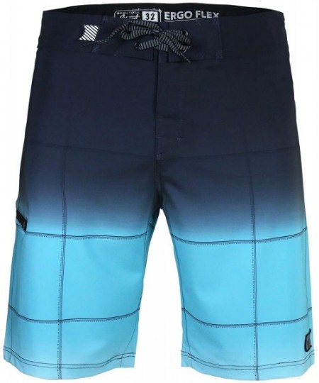 Board Shorts Men's Fit with Board Shorts Swim Trunk Beach Swimsuit Bottom - Blue-4 - CR18CO6XXWU