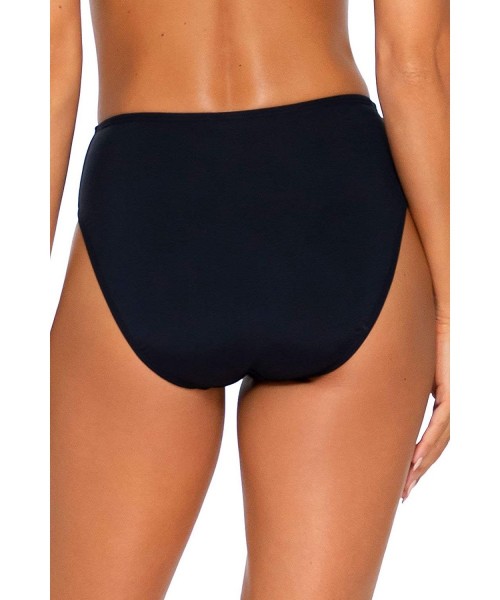 Bottoms Women's Basic Mid Rise Bikini Bottom Swimsuit - Black - CK18A55NRNA