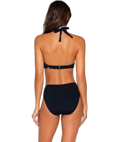 Bottoms Women's Basic Mid Rise Bikini Bottom Swimsuit - Black - CK18A55NRNA