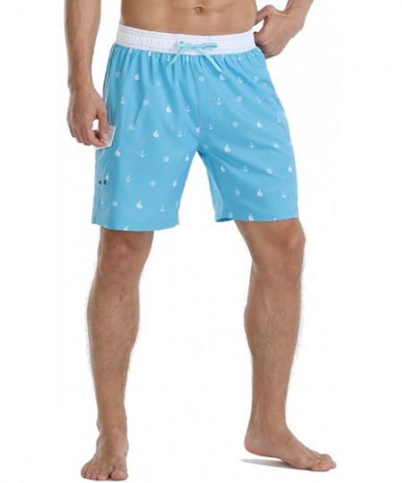 Trunks Men's Quick Dry Soft Relaxed Fit Drawstring Swim Trunks - 325-light Blue - CD194OAO9NR