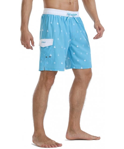 Trunks Men's Quick Dry Soft Relaxed Fit Drawstring Swim Trunks - 325-light Blue - CD194OAO9NR